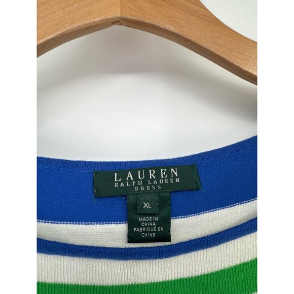 Lauren Ralph Lauren Striped Sleeveless sweater Knit Dress  size XL Cotton - Picture 2 of 4